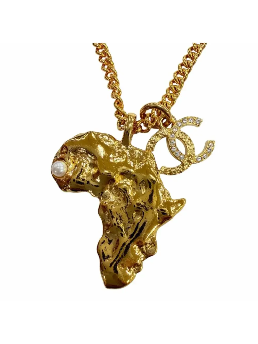 Chanel Cc Logo Pendant Necklace Gold- #357904C72B